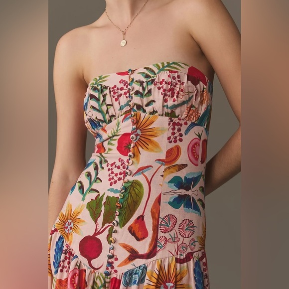 Farm Rio Printed Strapless Maxi Dress - Picture 5 of 8